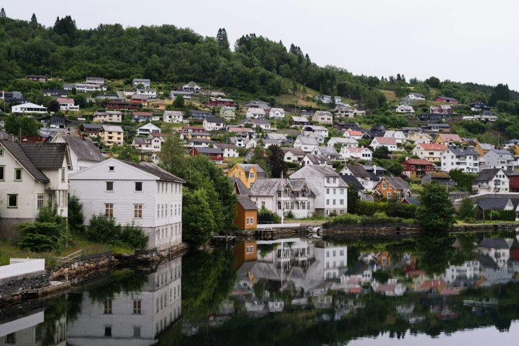 Norheimsund - Norwegian city near Hardangerfjord fjord, Norway